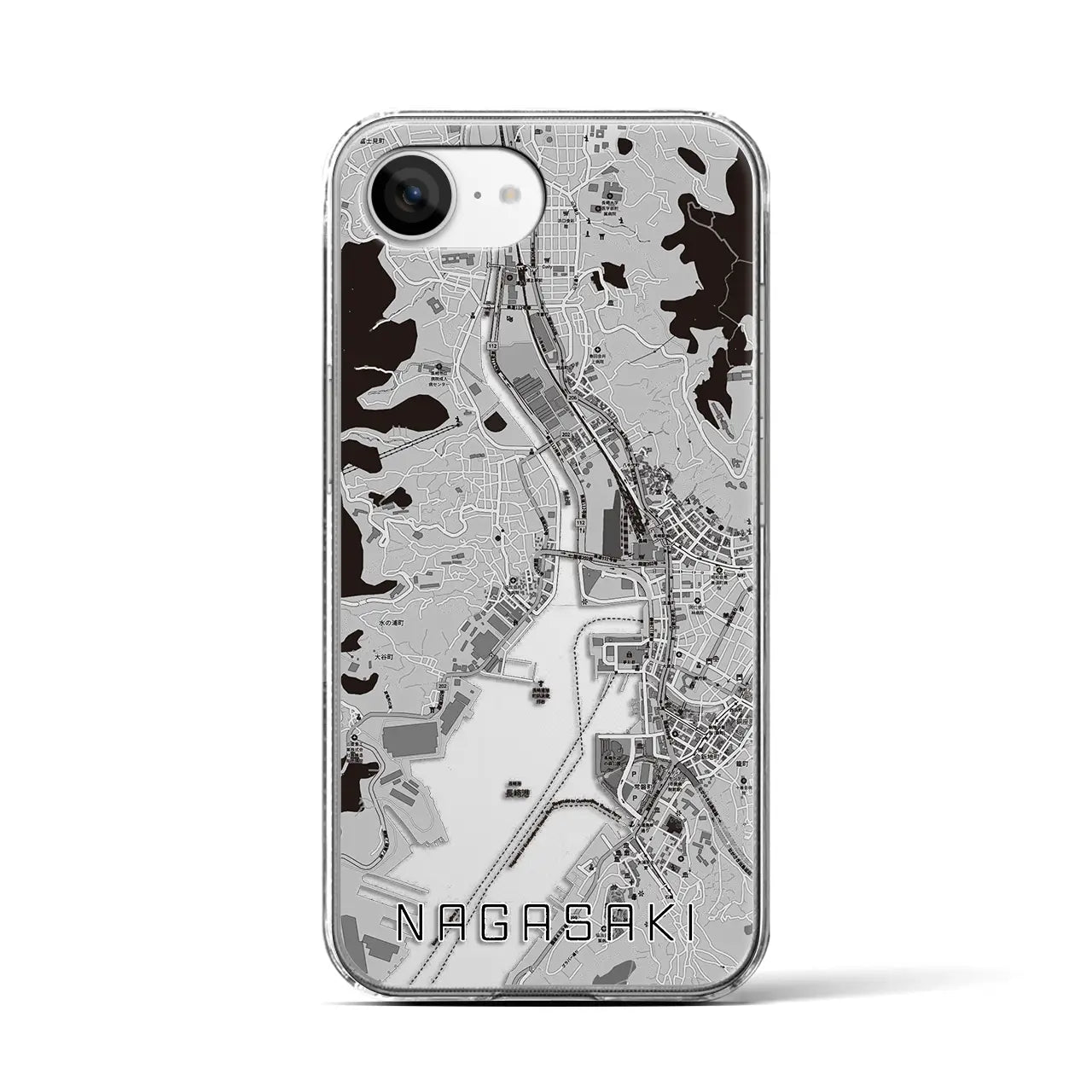 【長崎(長崎県)】地図柄iPhoneケース(クリアタイプ)