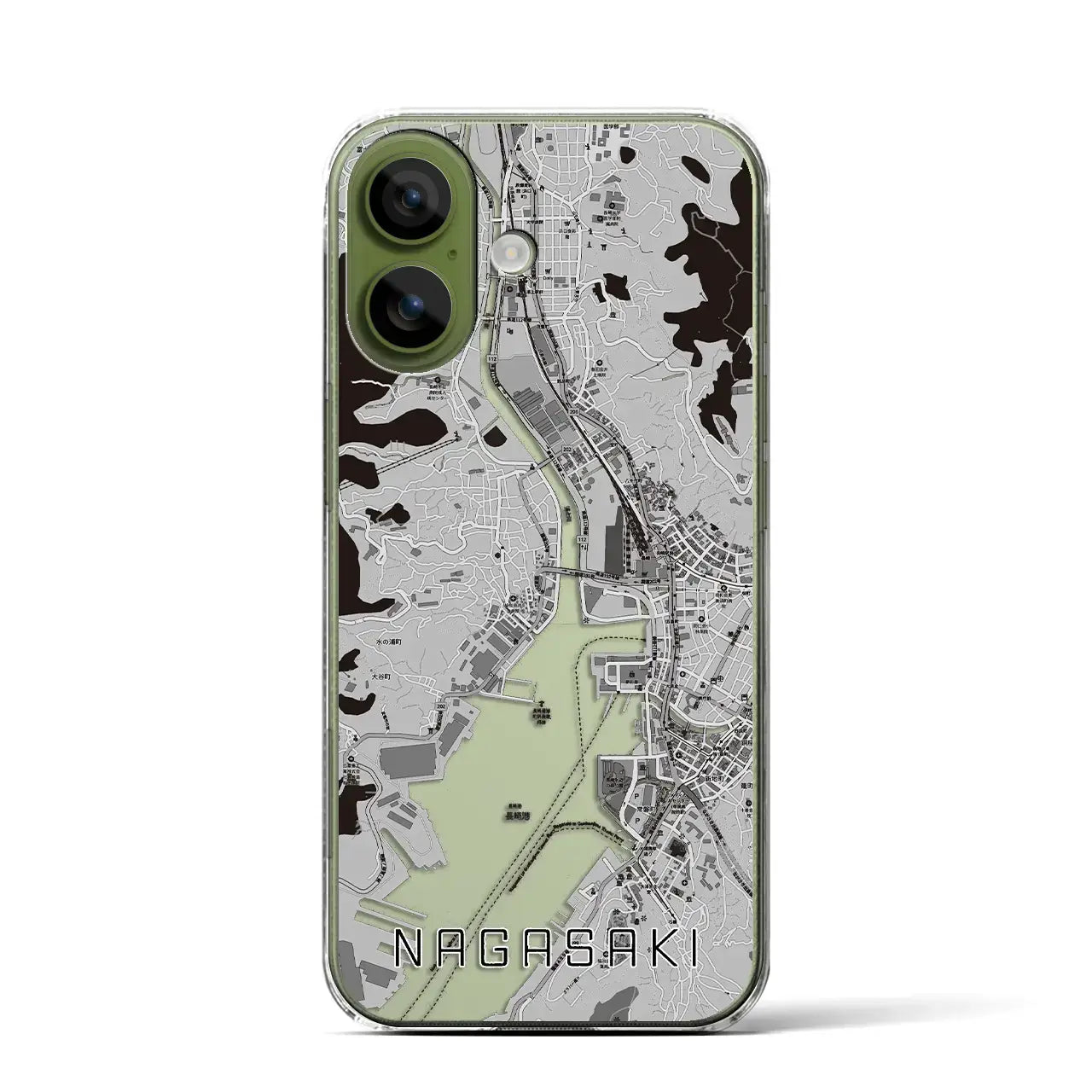 【長崎(長崎県)】地図柄iPhoneケース(クリアタイプ)モノトーン・iPhone 17 Pro Max 用