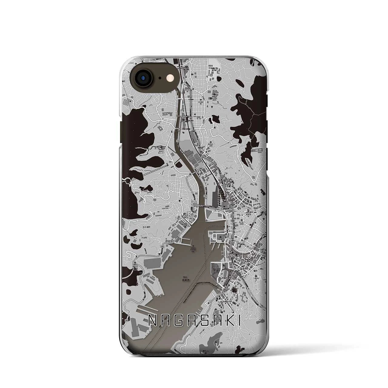 【長崎(長崎県)】地図柄iPhoneケース(クリアタイプ)