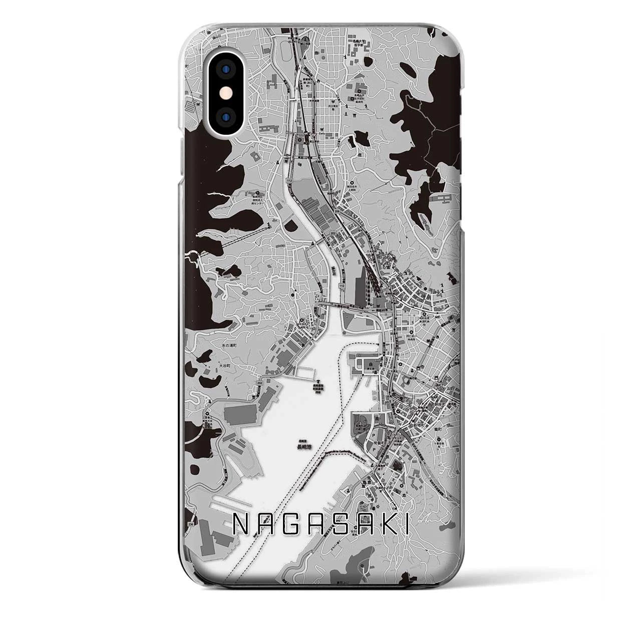 【長崎(長崎県)】地図柄iPhoneケース(クリアタイプ)