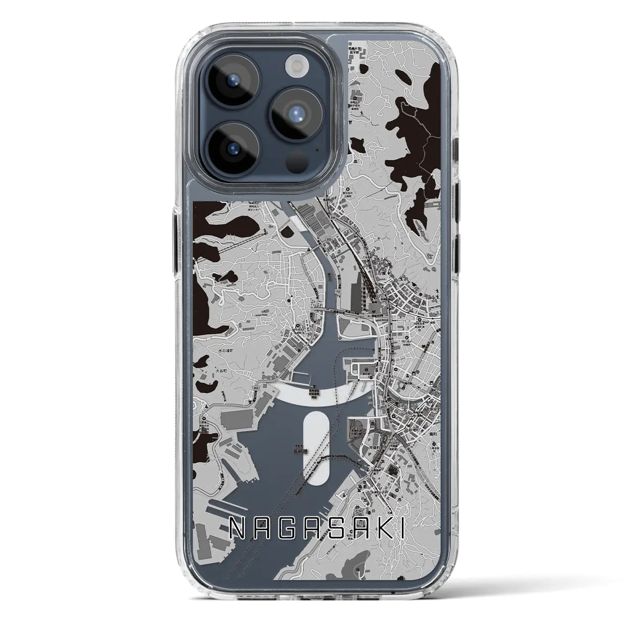 【長崎(長崎県)】地図柄iPhoneケース(MagSafeタイプ)