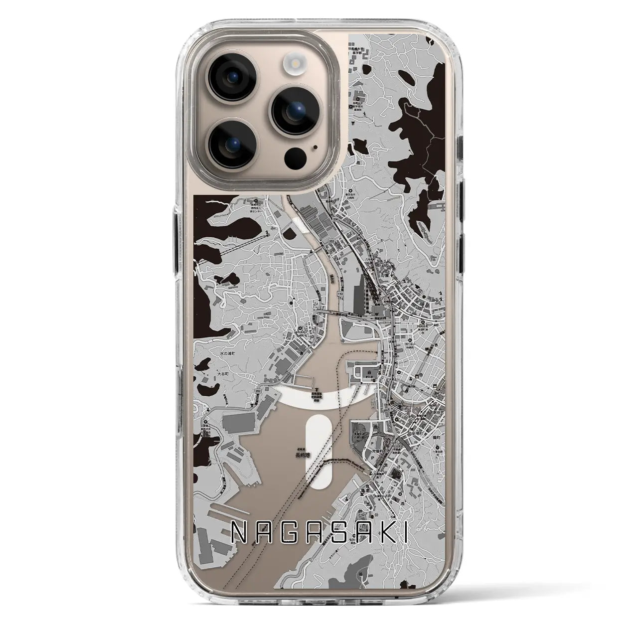 【長崎(長崎県)】地図柄iPhoneケース(MagSafeタイプ)