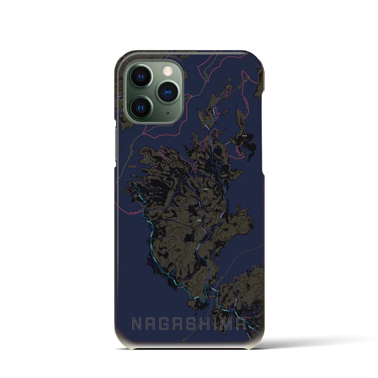 【長島(鹿児島県)】地図柄iPhoneケース(バックカバータイプ)