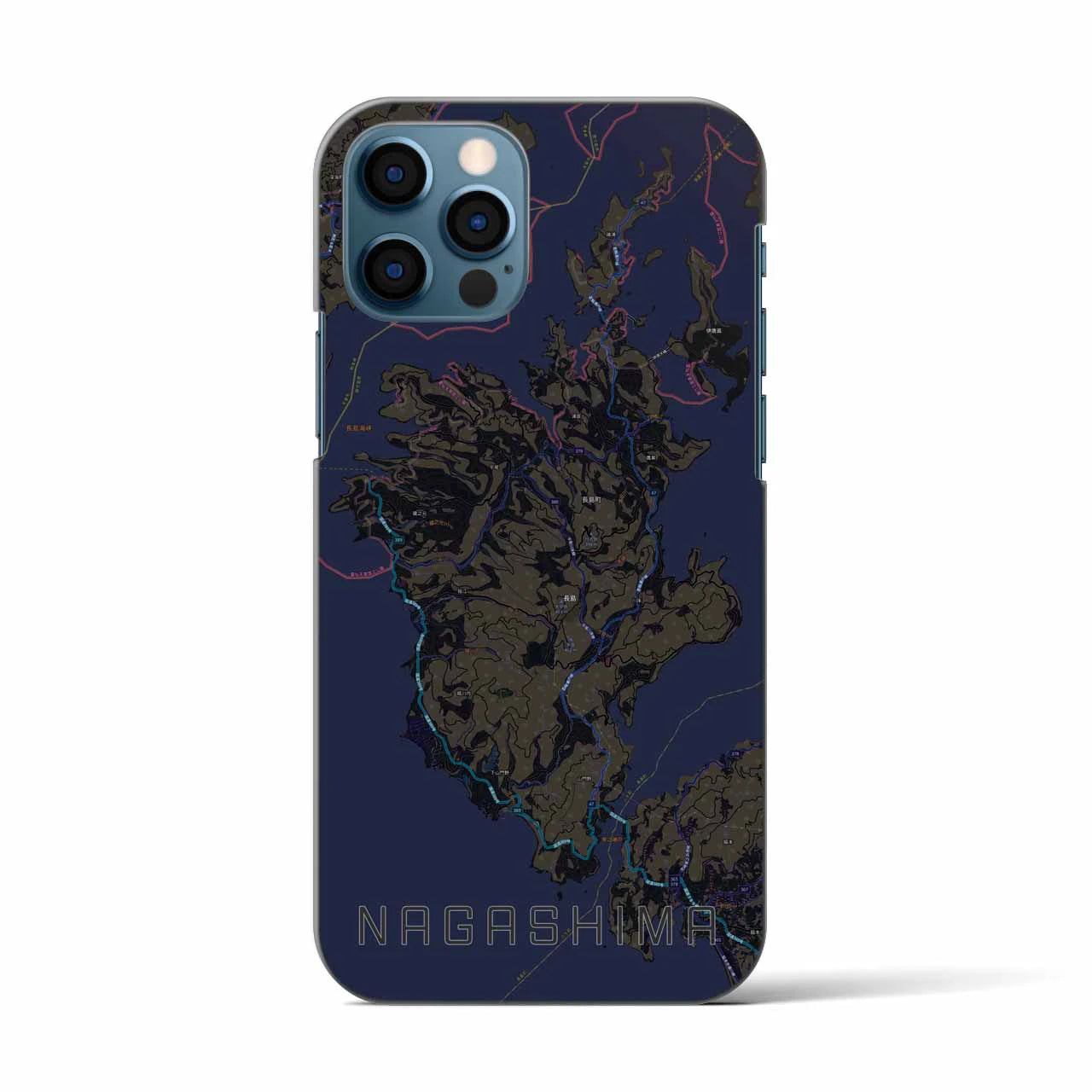 【長島(鹿児島県)】地図柄iPhoneケース(バックカバータイプ)