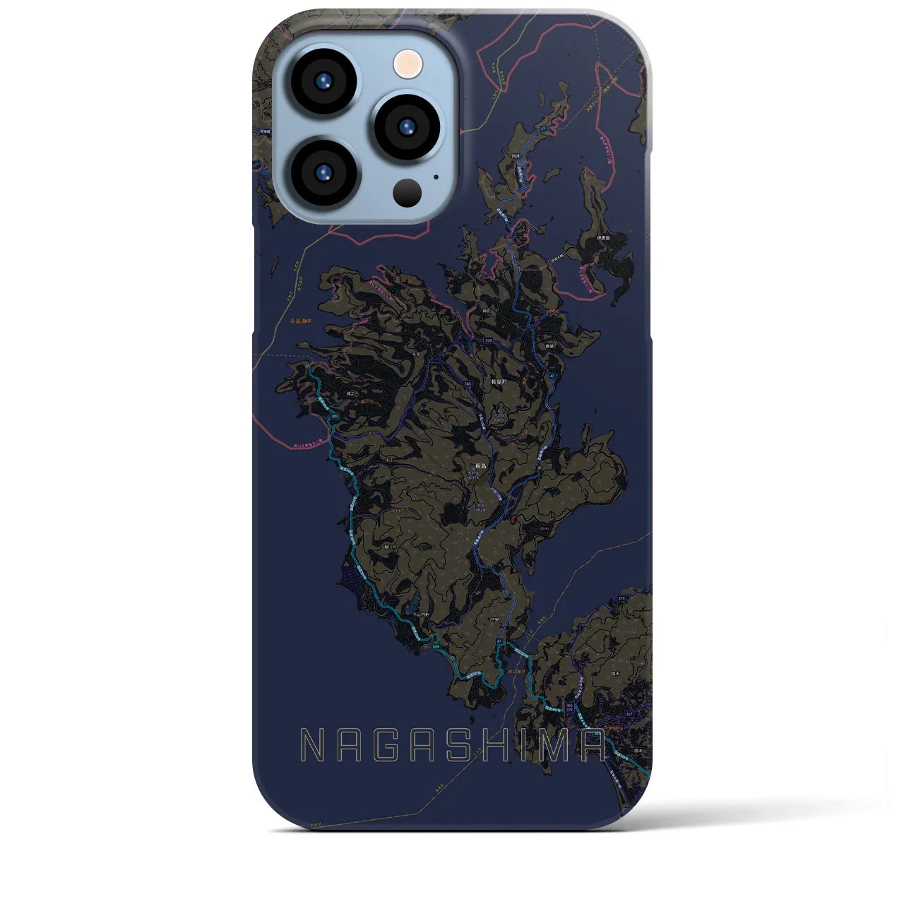 【長島(鹿児島県)】地図柄iPhoneケース(バックカバータイプ)