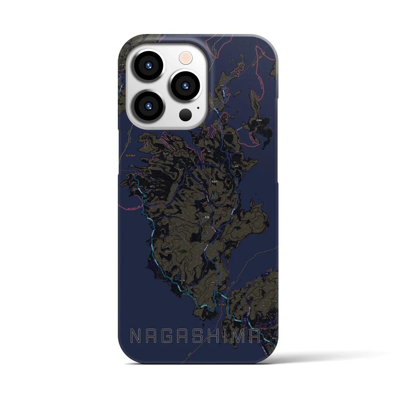 【長島(鹿児島県)】地図柄iPhoneケース(バックカバータイプ)