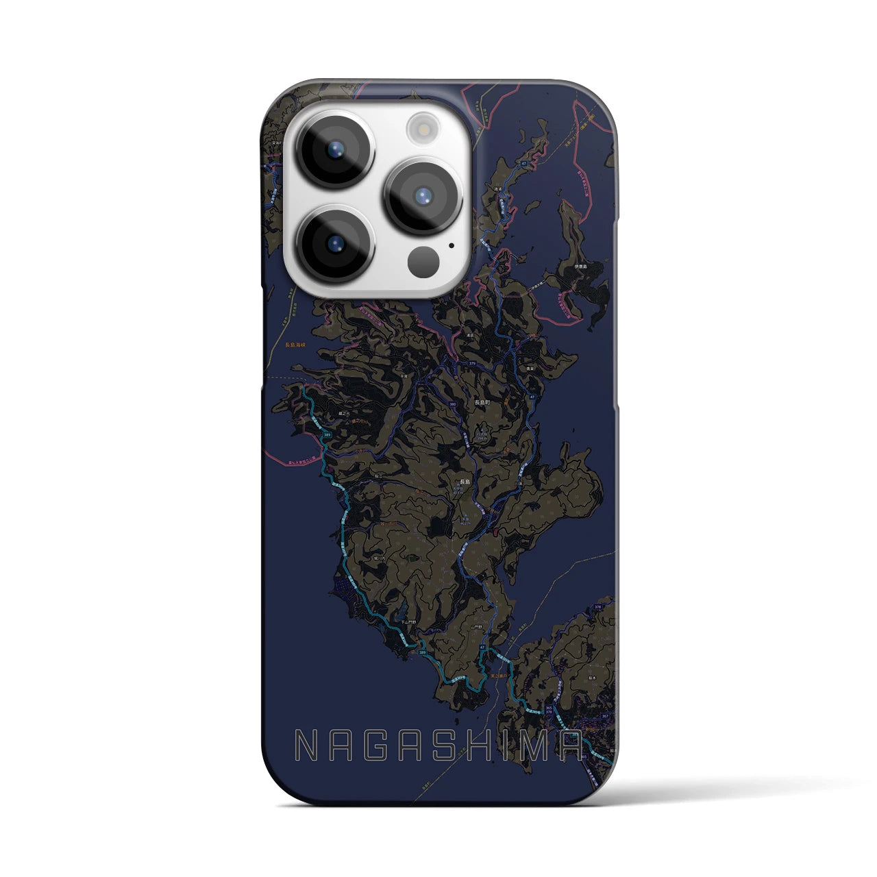 【長島(鹿児島県)】地図柄iPhoneケース(バックカバータイプ)