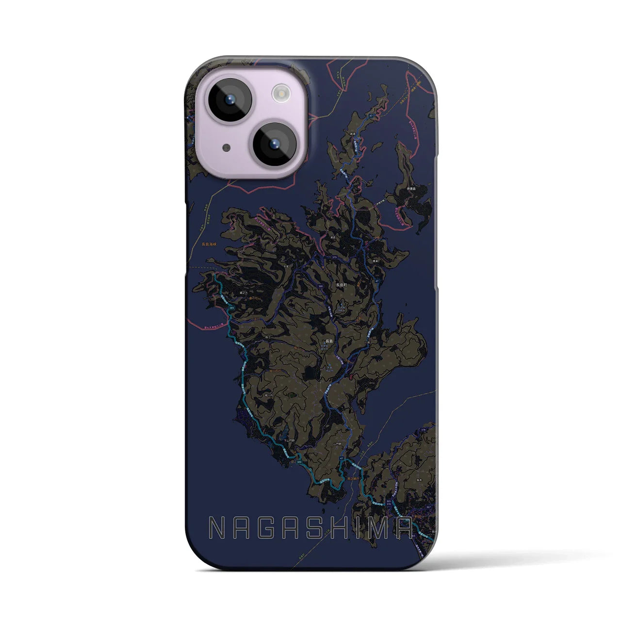 【長島(鹿児島県)】地図柄iPhoneケース(バックカバータイプ)