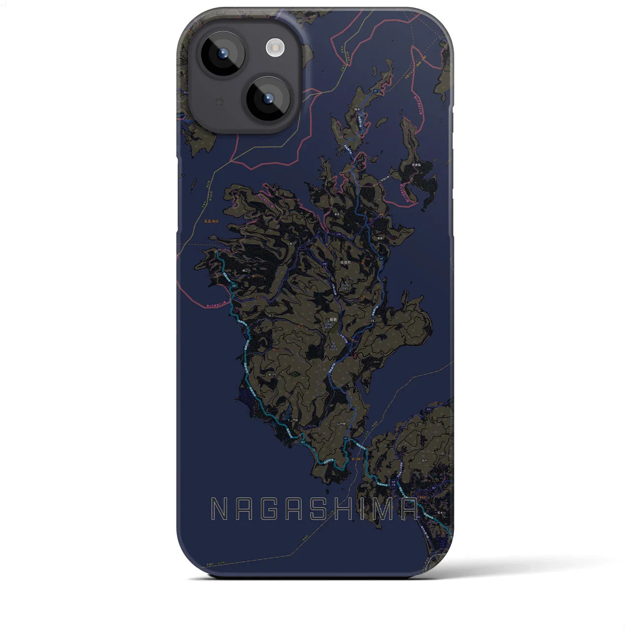 【長島(鹿児島県)】地図柄iPhoneケース(バックカバータイプ)