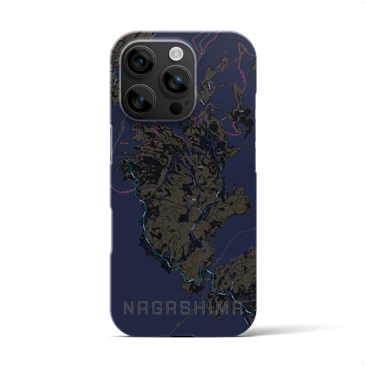 【長島(鹿児島県)】地図柄iPhoneケース(バックカバータイプ)
