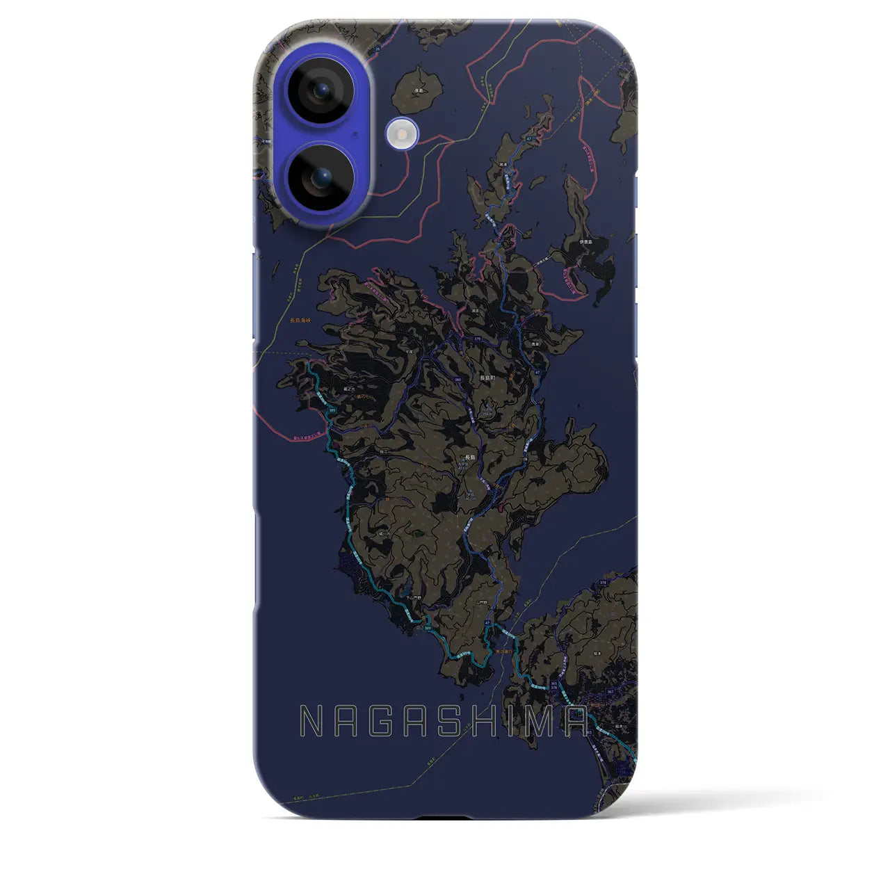 【長島(鹿児島県)】地図柄iPhoneケース(バックカバータイプ)