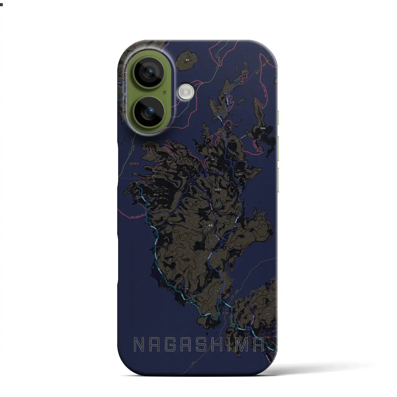 【長島(鹿児島県)】地図柄iPhoneケース(バックカバータイプ)