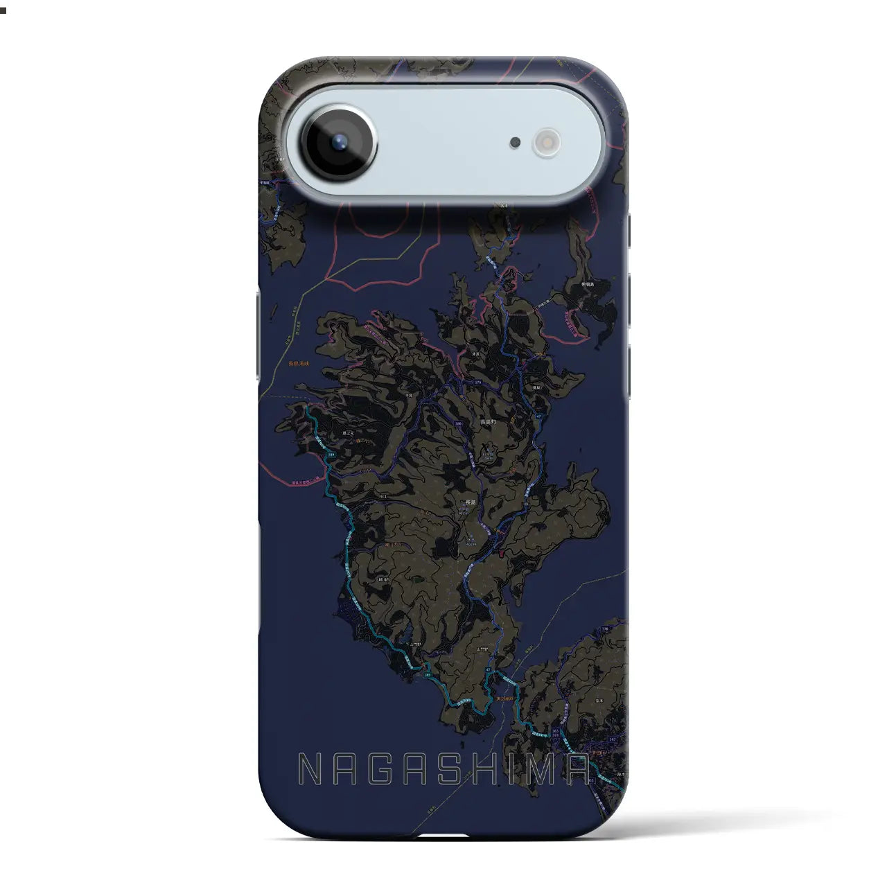 【長島(鹿児島県)】地図柄iPhoneケース(バックカバータイプ)