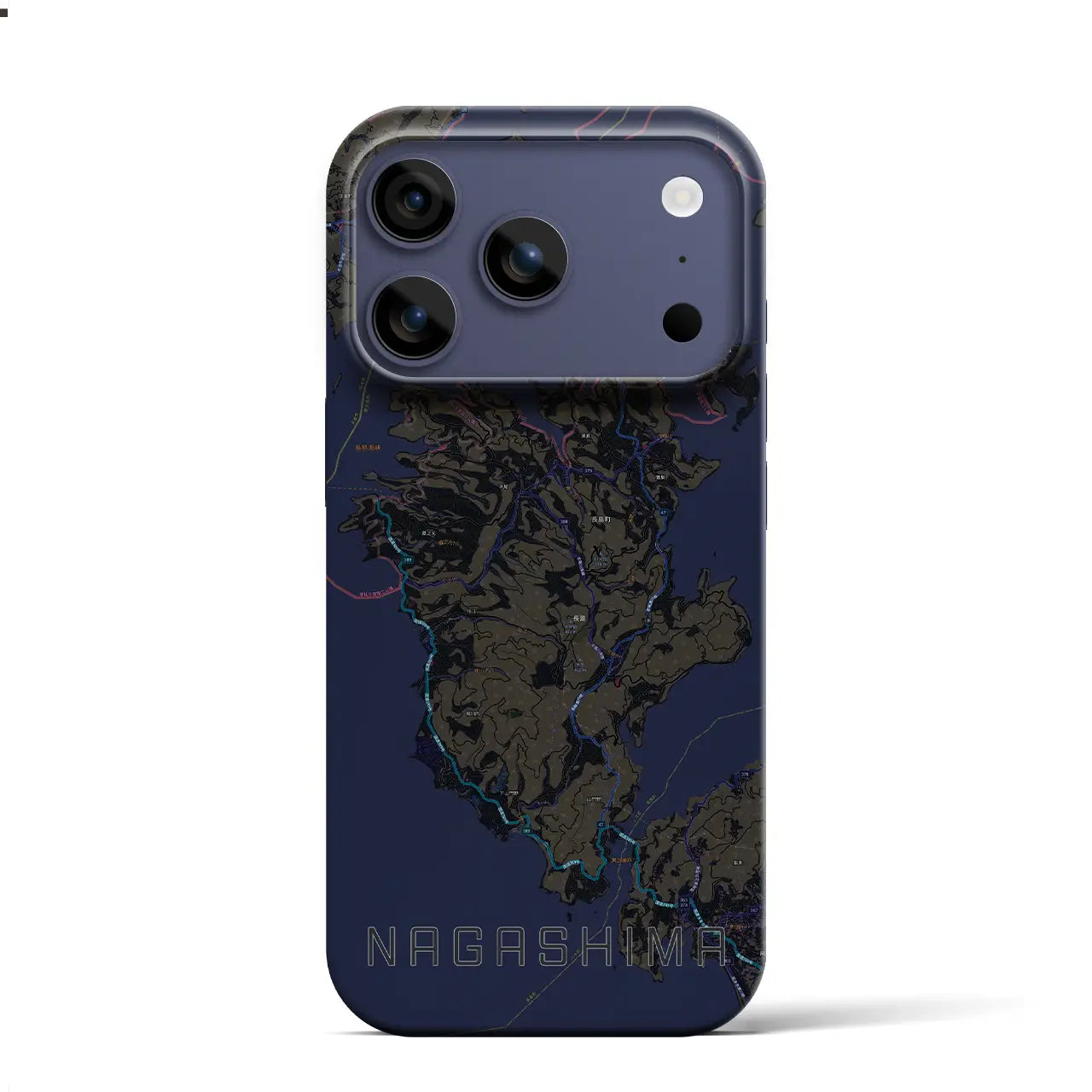 【長島(鹿児島県)】地図柄iPhoneケース(バックカバータイプ)