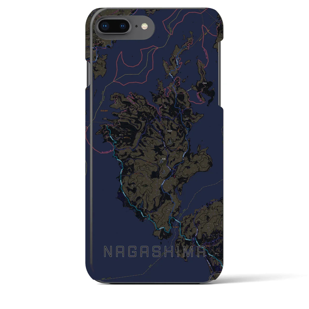 【長島(鹿児島県)】地図柄iPhoneケース(バックカバータイプ)
