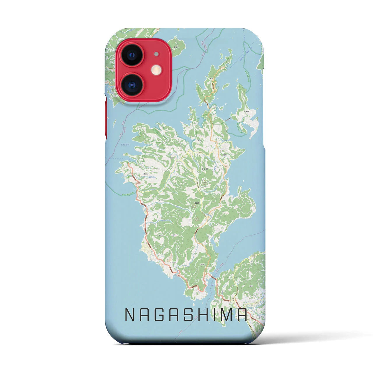 【長島(鹿児島県)】地図柄iPhoneケース(バックカバータイプ)