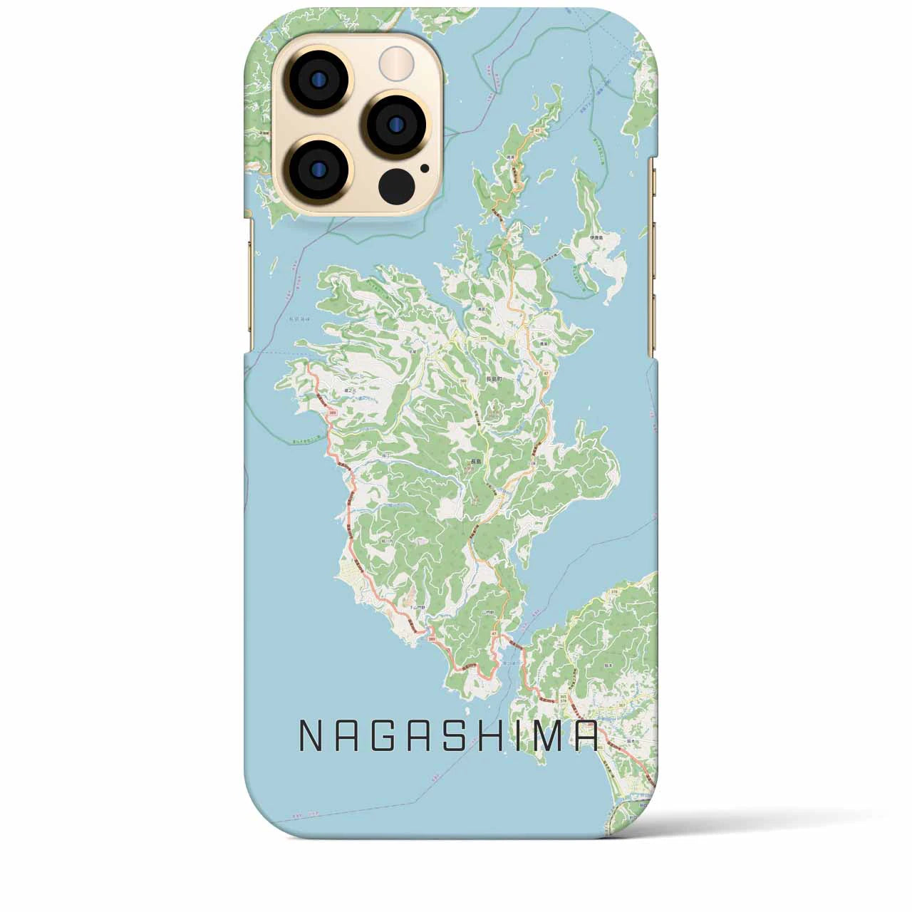 【長島(鹿児島県)】地図柄iPhoneケース(バックカバータイプ)