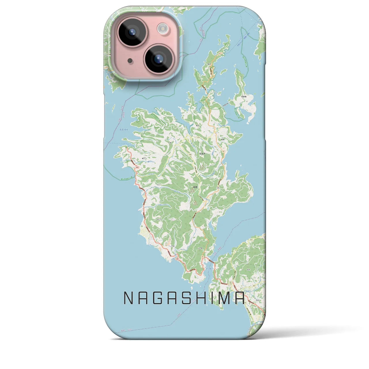 【長島(鹿児島県)】地図柄iPhoneケース(バックカバータイプ)