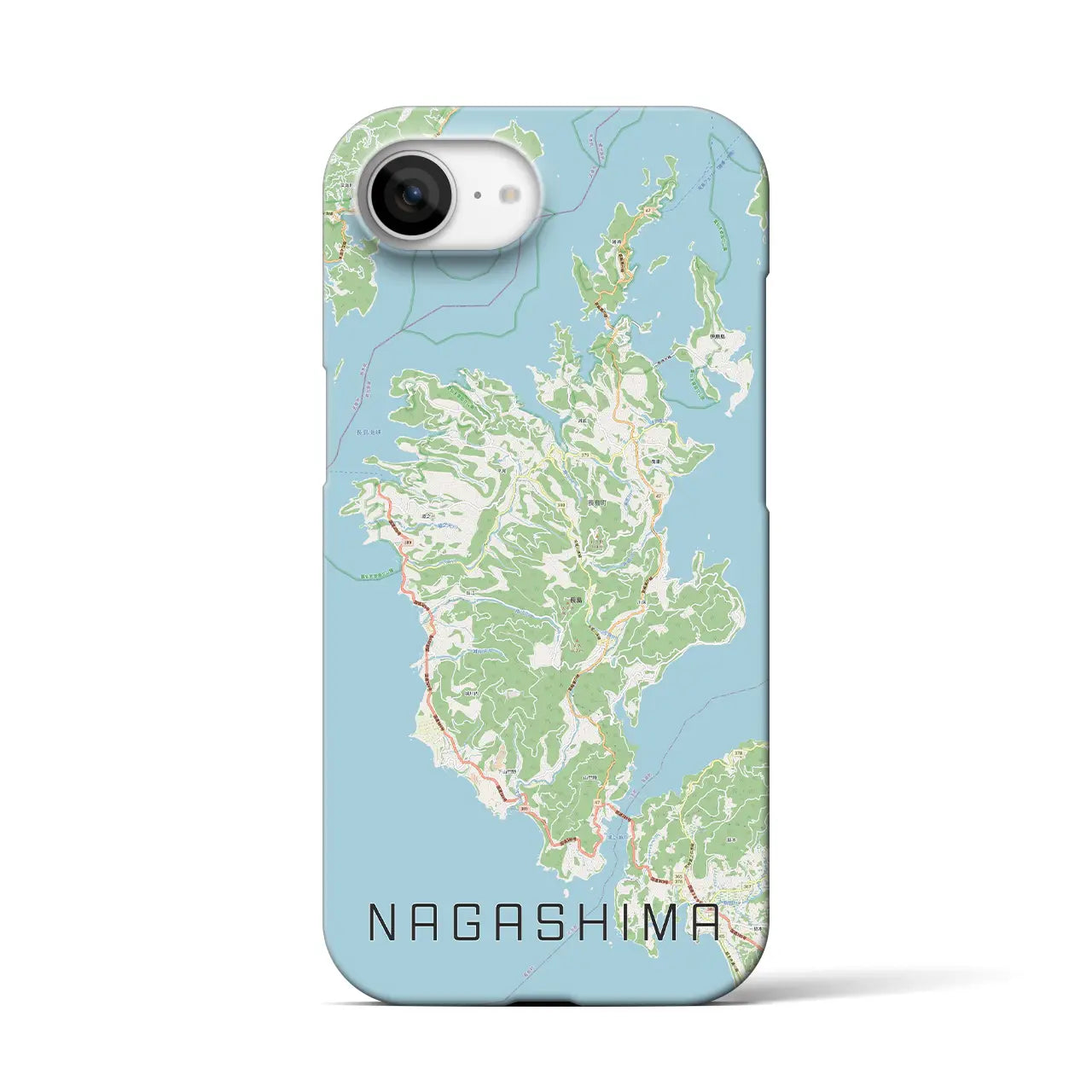 【長島(鹿児島県)】地図柄iPhoneケース(バックカバータイプ)