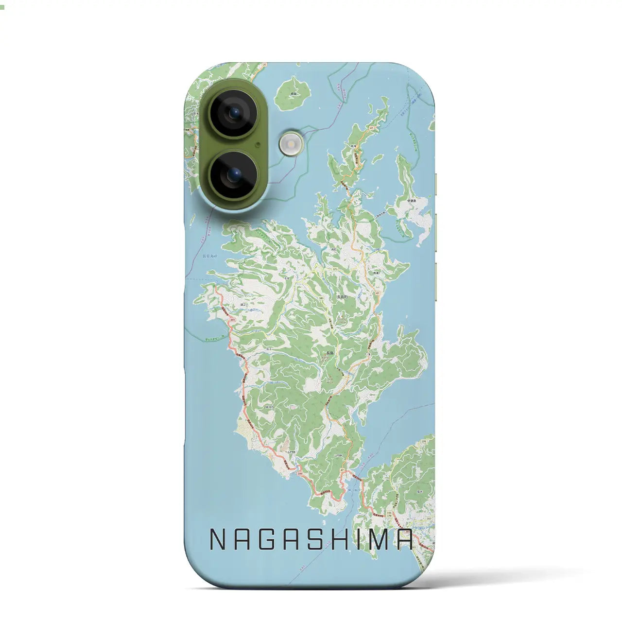 【長島(鹿児島県)】地図柄iPhoneケース(バックカバータイプ)