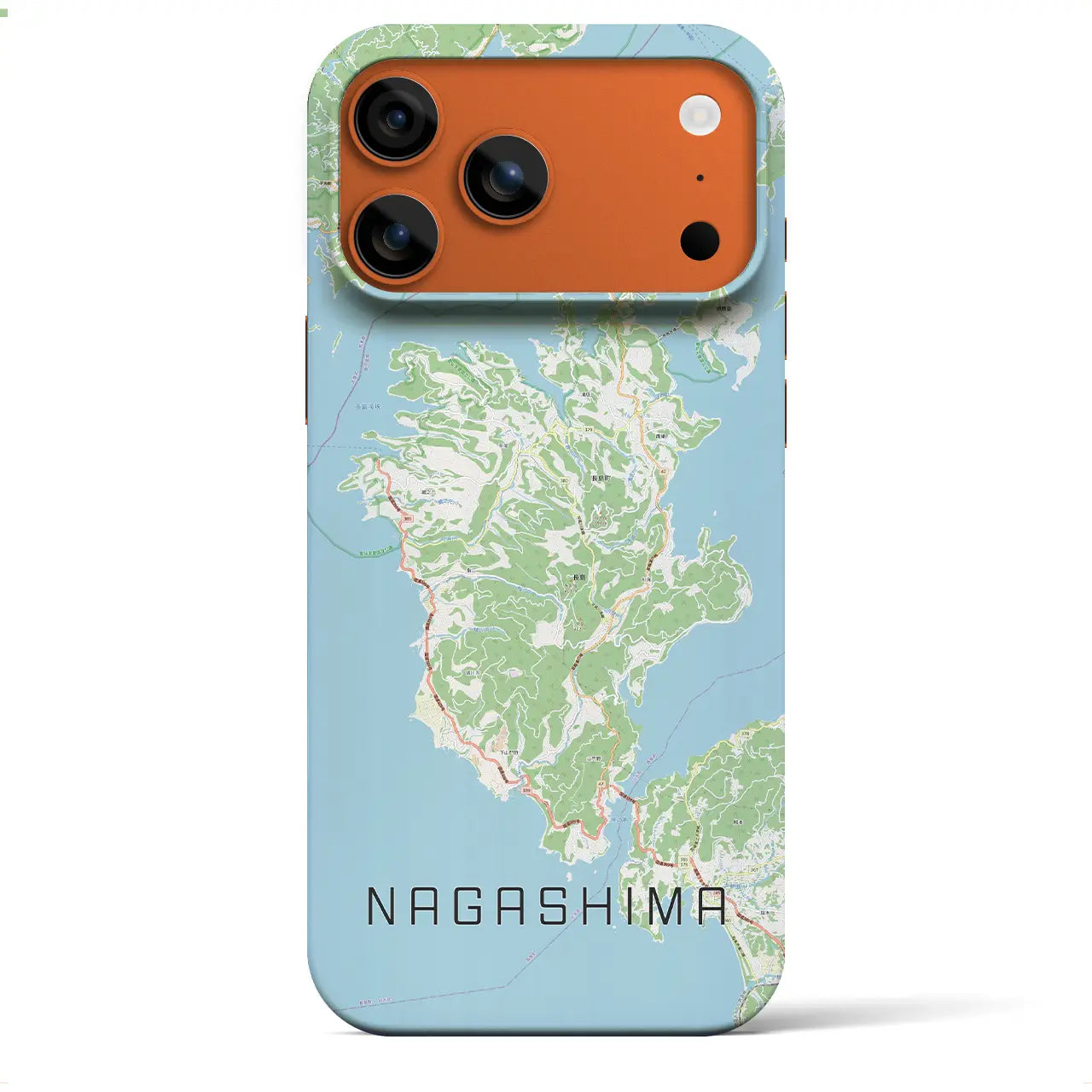 【長島(鹿児島県)】地図柄iPhoneケース(バックカバータイプ)