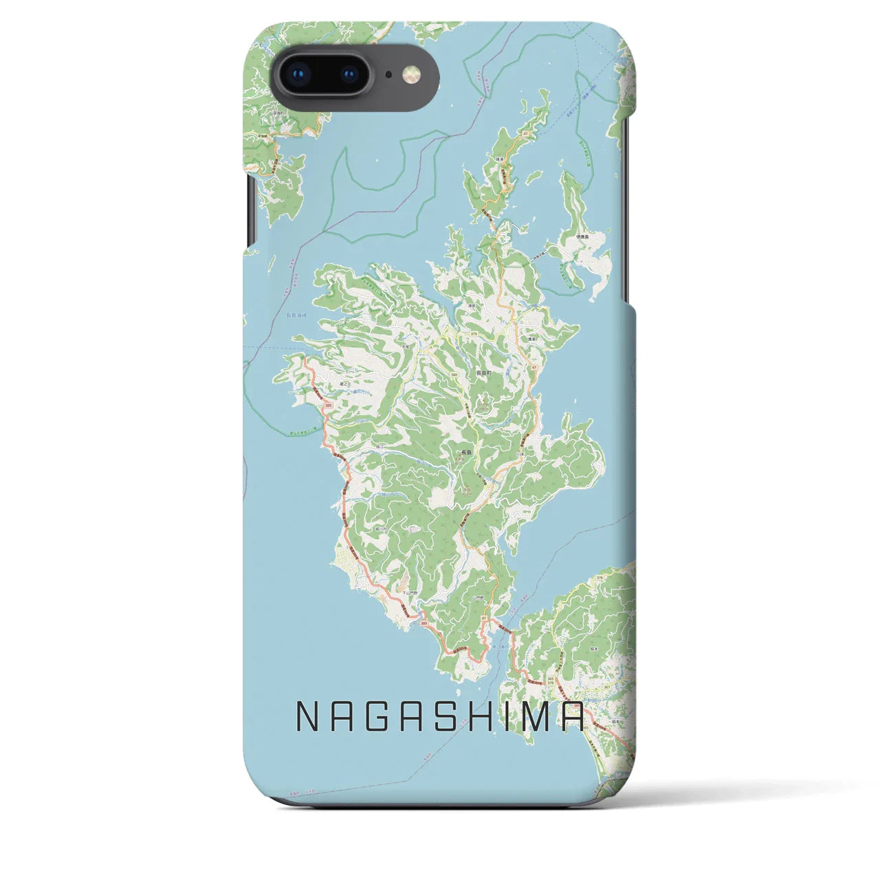 【長島(鹿児島県)】地図柄iPhoneケース(バックカバータイプ)