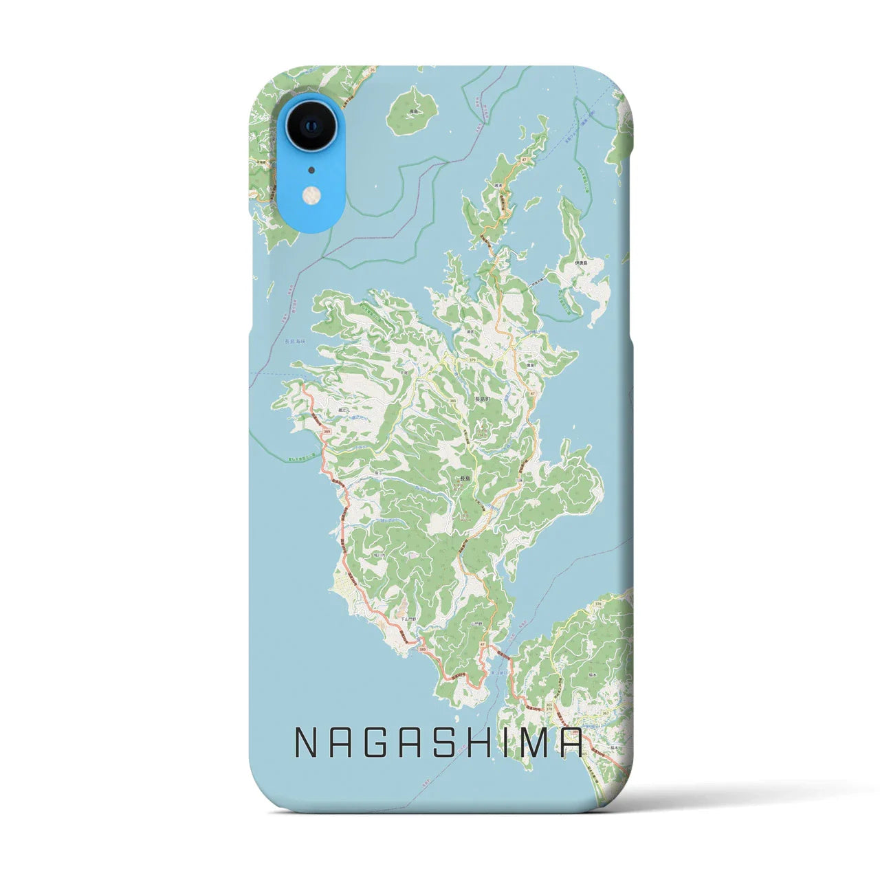 【長島(鹿児島県)】地図柄iPhoneケース(バックカバータイプ)