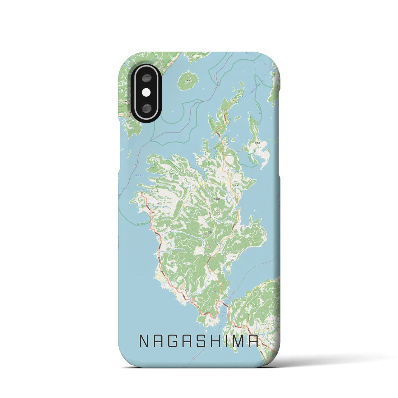 【長島(鹿児島県)】地図柄iPhoneケース(バックカバータイプ)