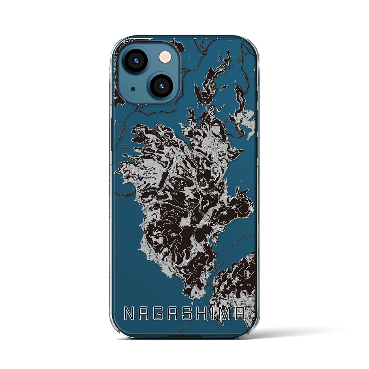 【長島(鹿児島県)】地図柄iPhoneケース(クリアタイプ)