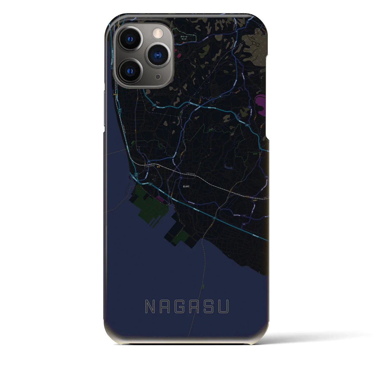 【長洲(熊本県)】地図柄iPhoneケース(バックカバータイプ)