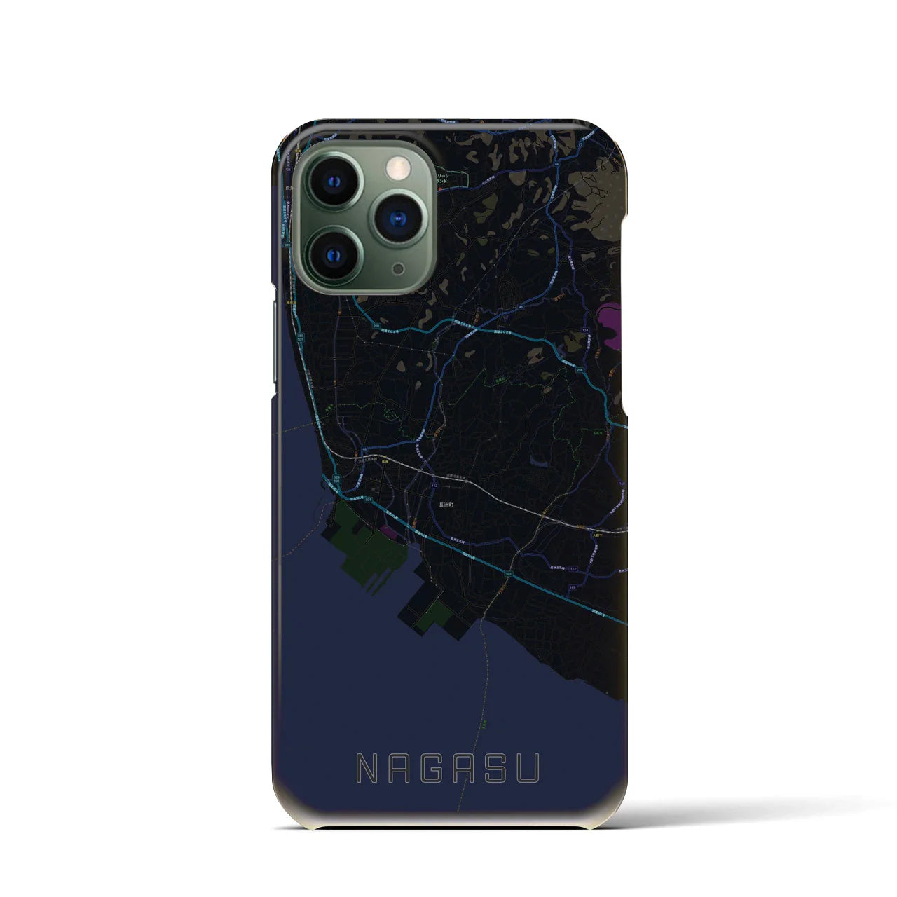 【長洲(熊本県)】地図柄iPhoneケース(バックカバータイプ)