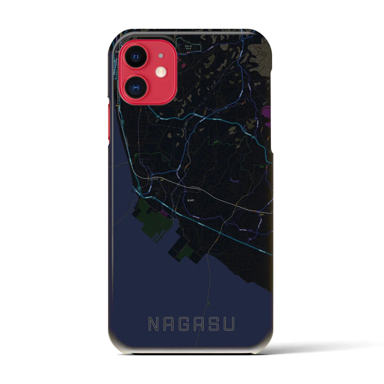 【長洲(熊本県)】地図柄iPhoneケース(バックカバータイプ)