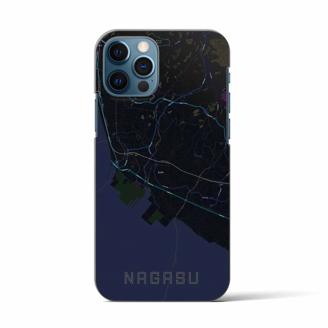 【長洲(熊本県)】地図柄iPhoneケース(バックカバータイプ)