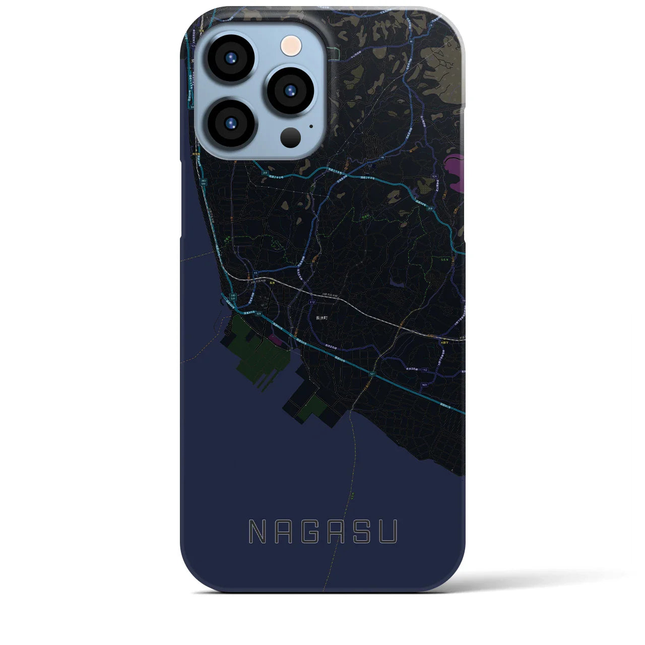 【長洲(熊本県)】地図柄iPhoneケース(バックカバータイプ)