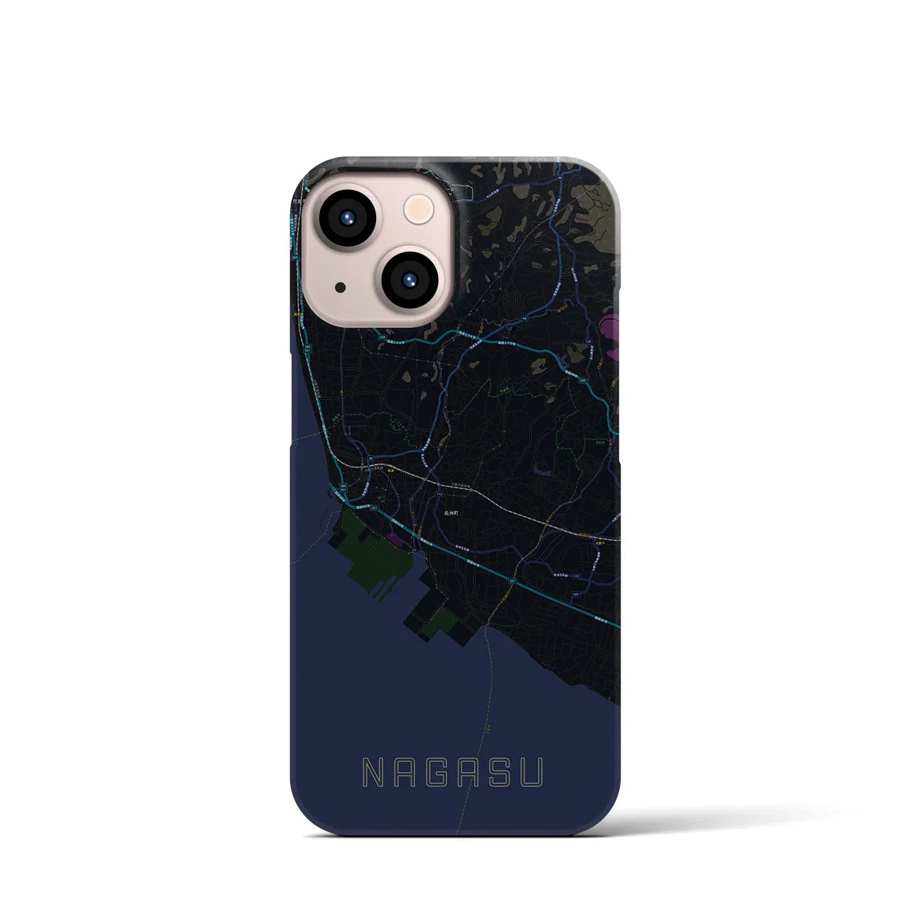 【長洲(熊本県)】地図柄iPhoneケース(バックカバータイプ)