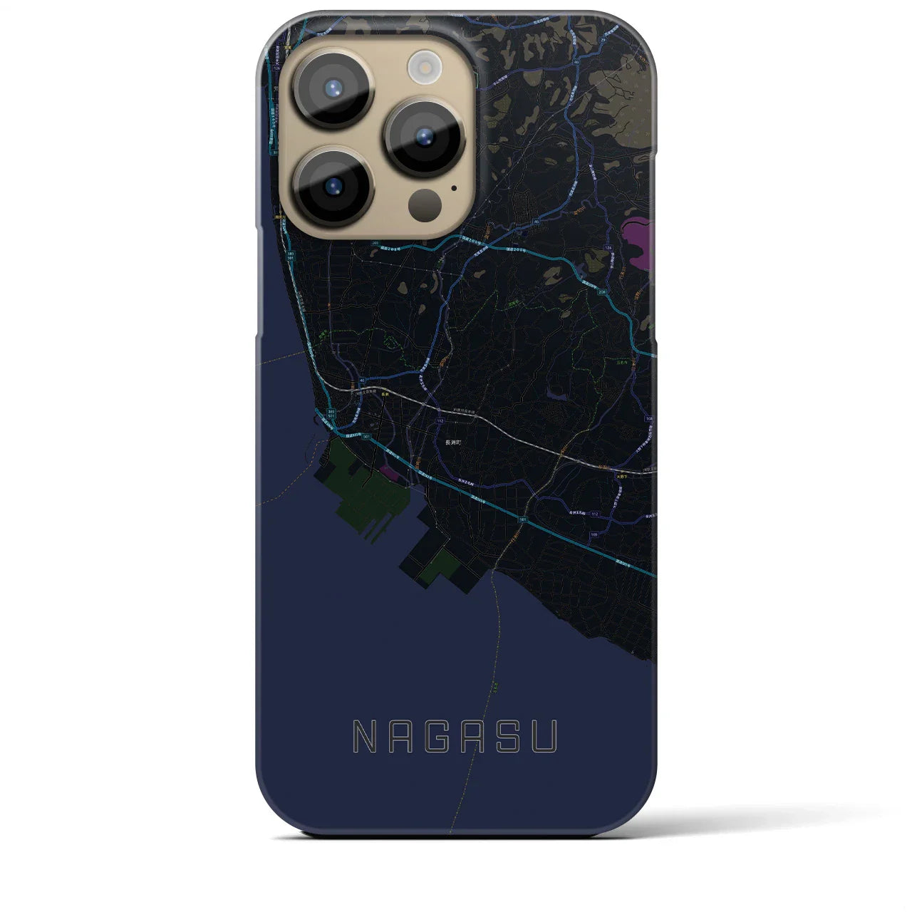 【長洲(熊本県)】地図柄iPhoneケース(バックカバータイプ)