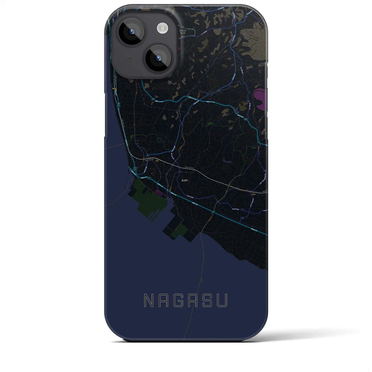 【長洲(熊本県)】地図柄iPhoneケース(バックカバータイプ)