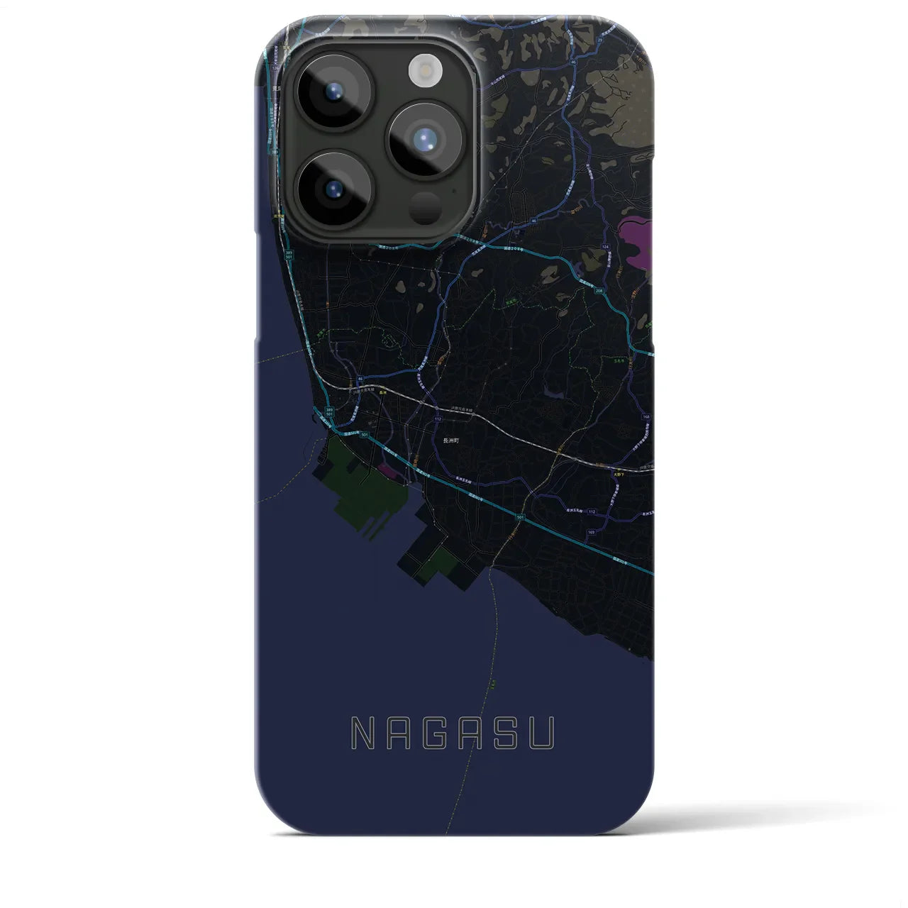 【長洲(熊本県)】地図柄iPhoneケース(バックカバータイプ)