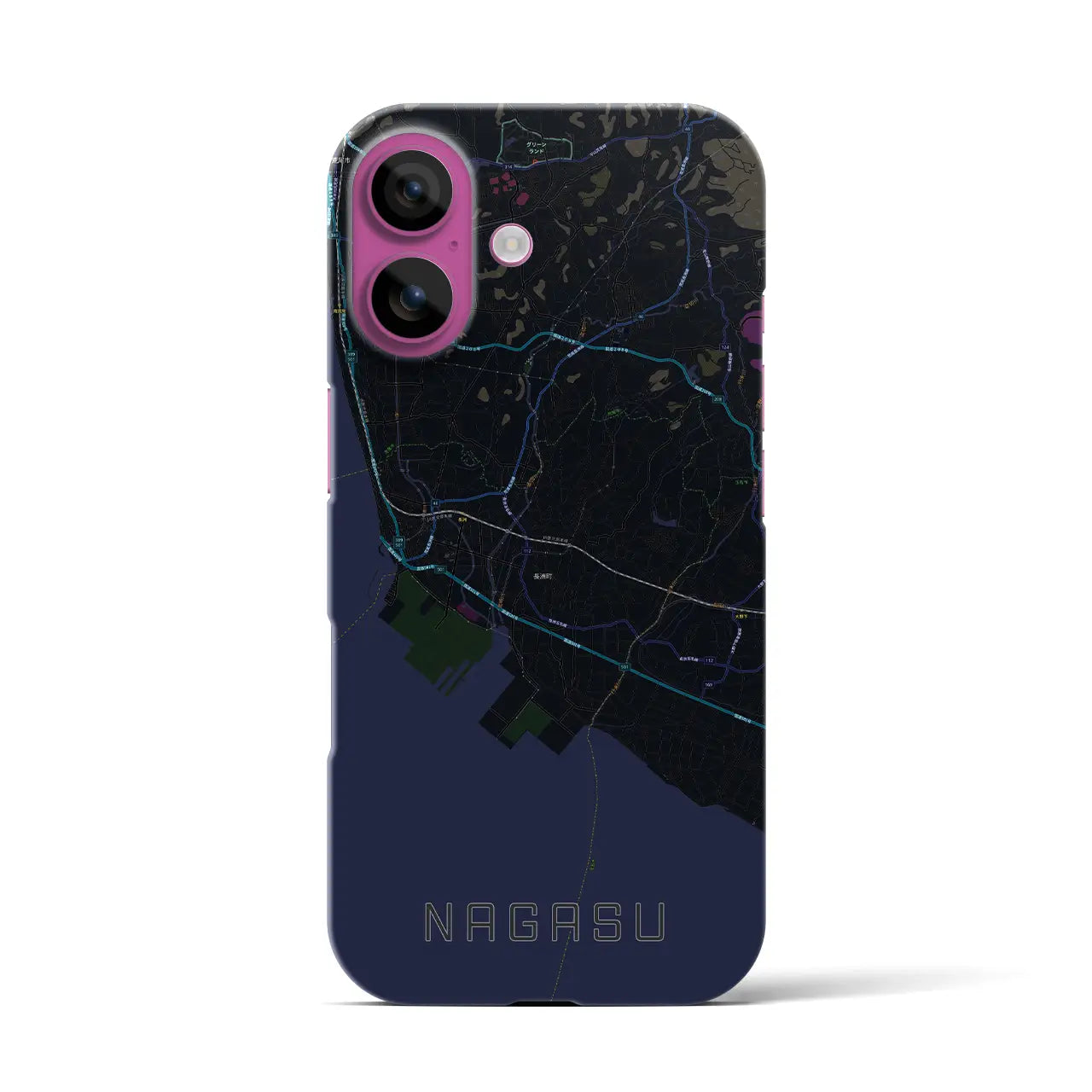 【長洲(熊本県)】地図柄iPhoneケース(バックカバータイプ)
