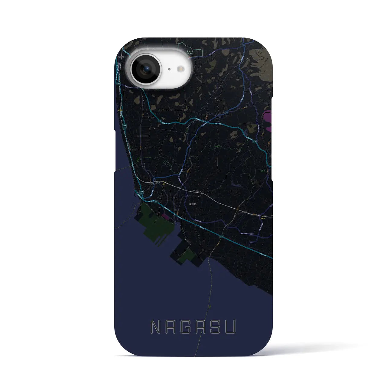 【長洲(熊本県)】地図柄iPhoneケース(バックカバータイプ)