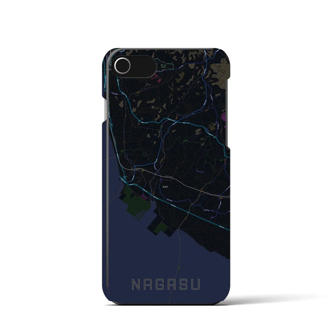 【長洲(熊本県)】地図柄iPhoneケース(バックカバータイプ)