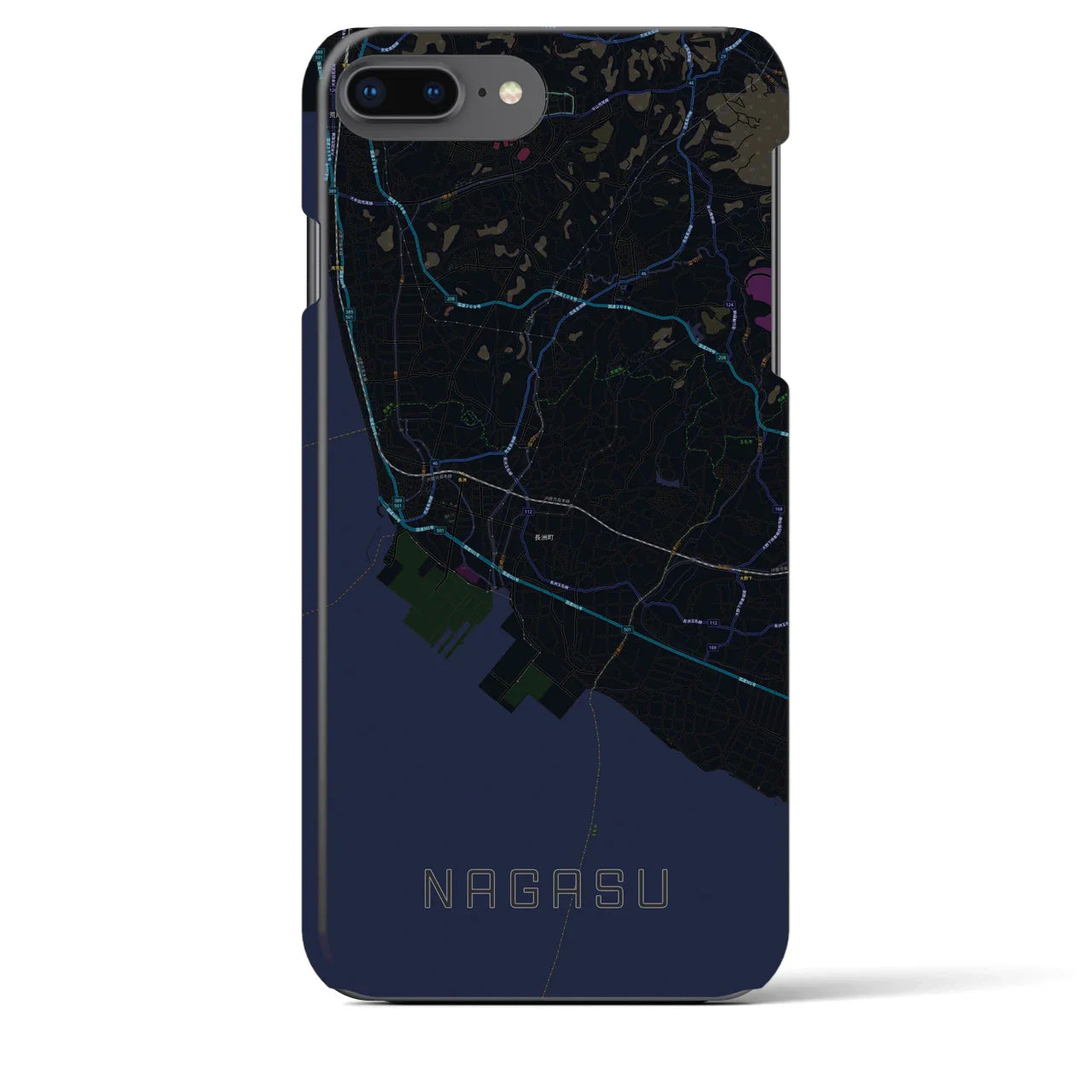 【長洲(熊本県)】地図柄iPhoneケース(バックカバータイプ)