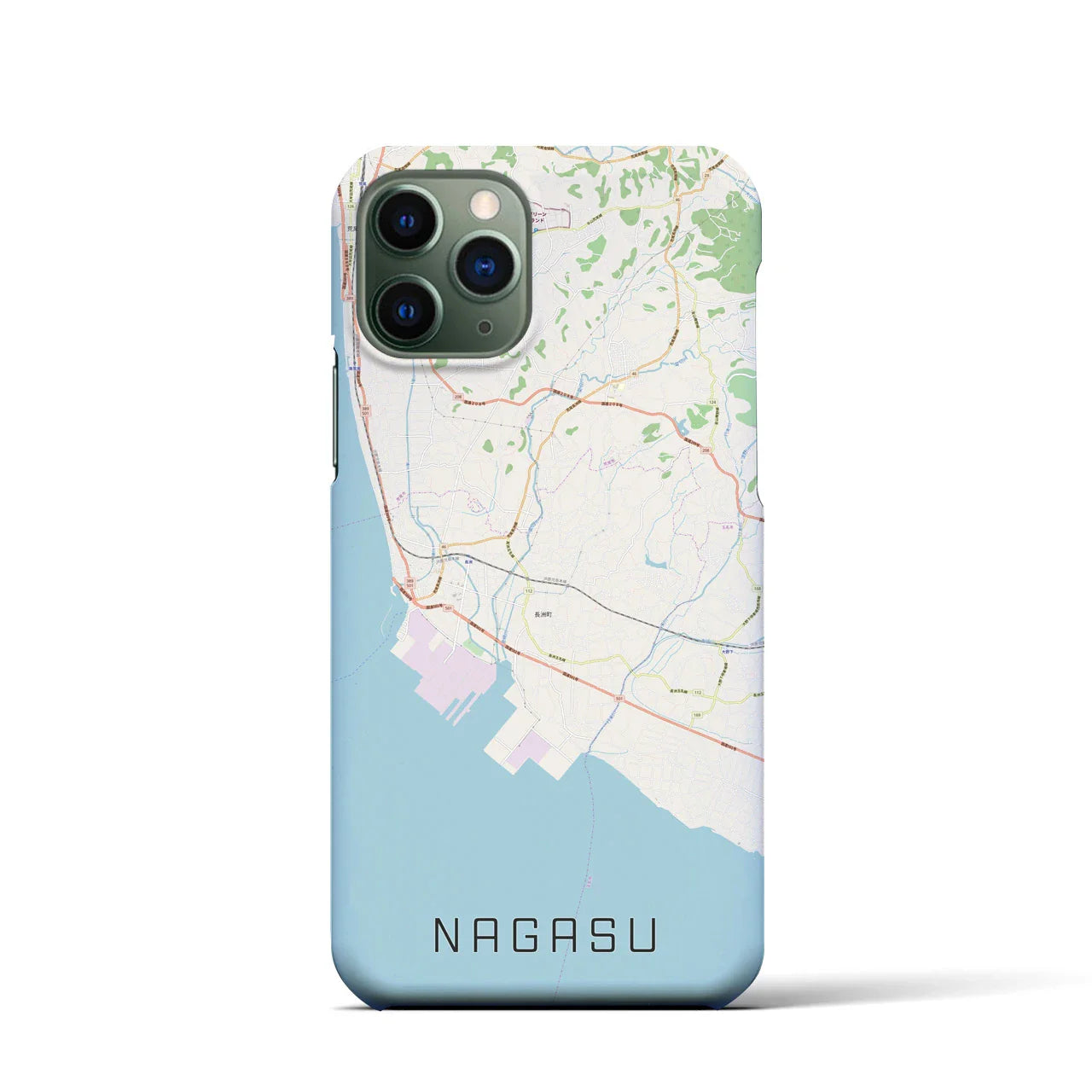 【長洲(熊本県)】地図柄iPhoneケース(バックカバータイプ)