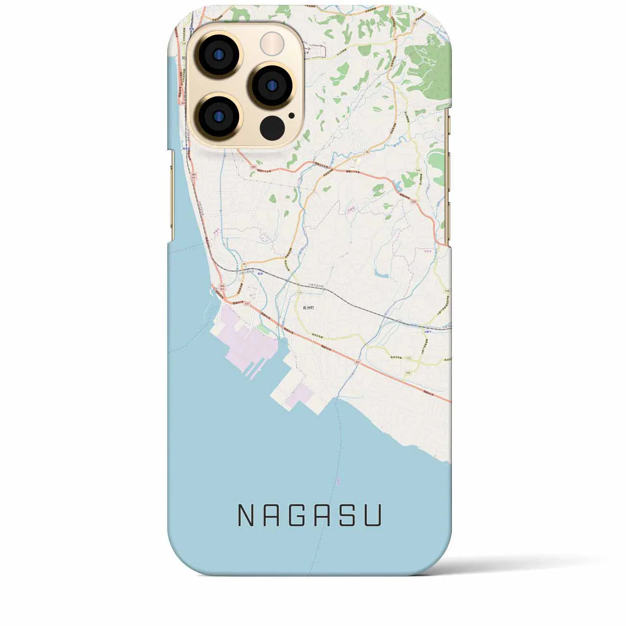【長洲(熊本県)】地図柄iPhoneケース(バックカバータイプ)