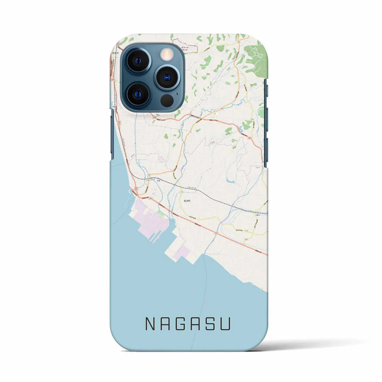 【長洲(熊本県)】地図柄iPhoneケース(バックカバータイプ)