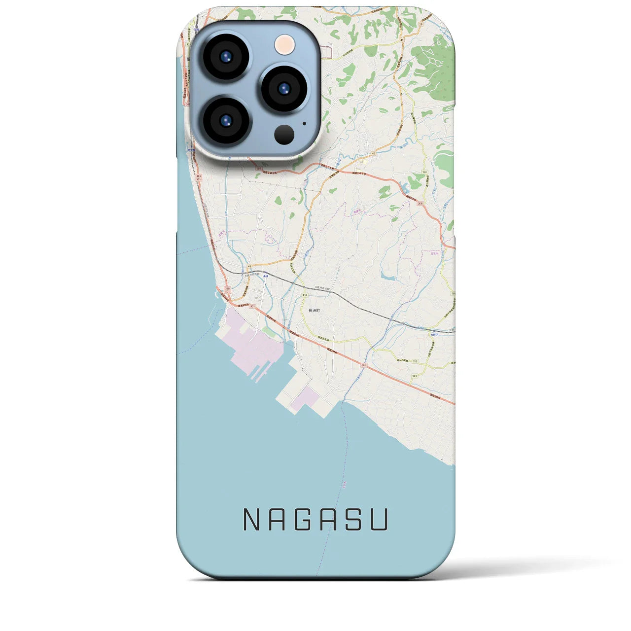 【長洲(熊本県)】地図柄iPhoneケース(バックカバータイプ)