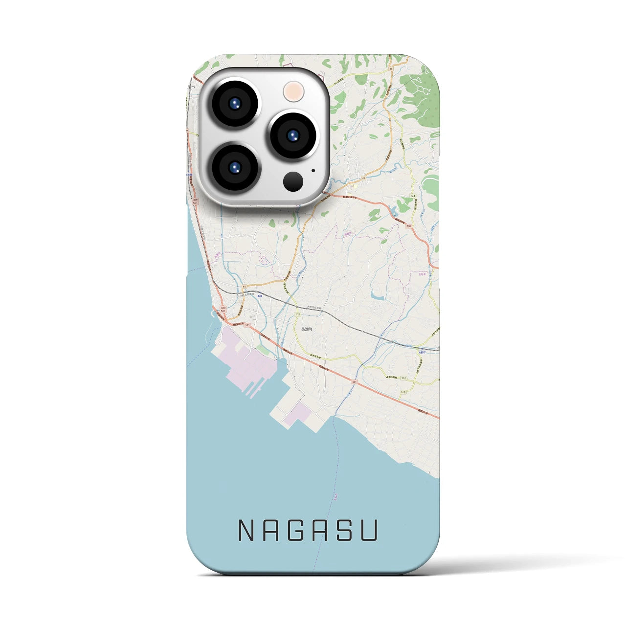 【長洲(熊本県)】地図柄iPhoneケース(バックカバータイプ)