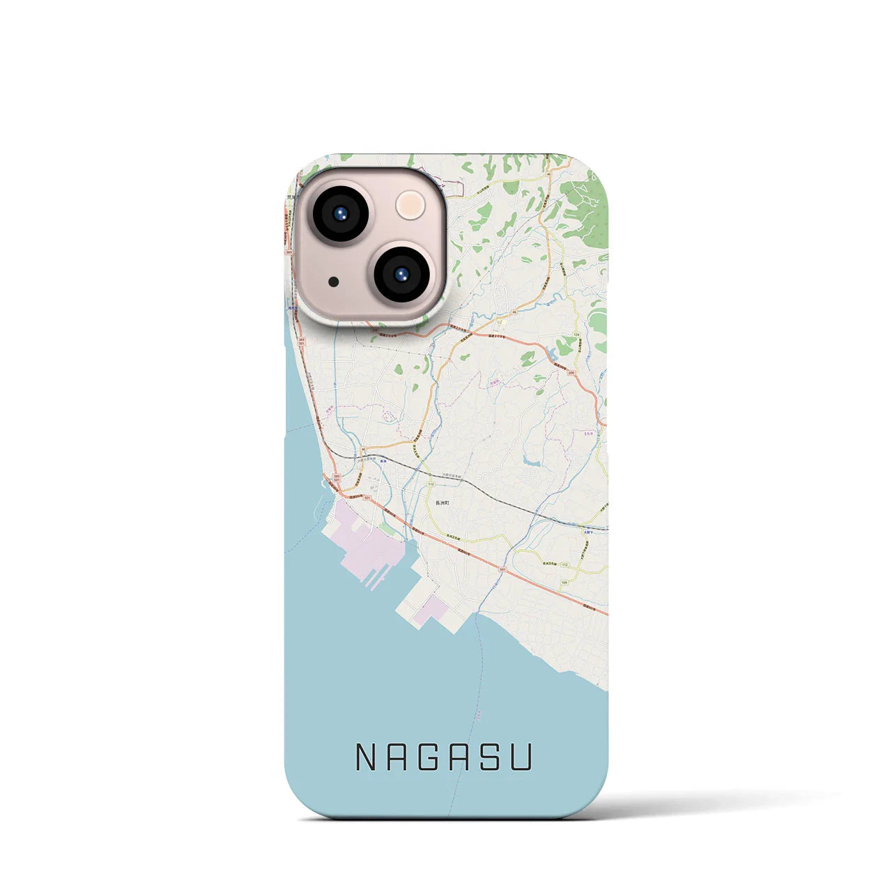 【長洲(熊本県)】地図柄iPhoneケース(バックカバータイプ)