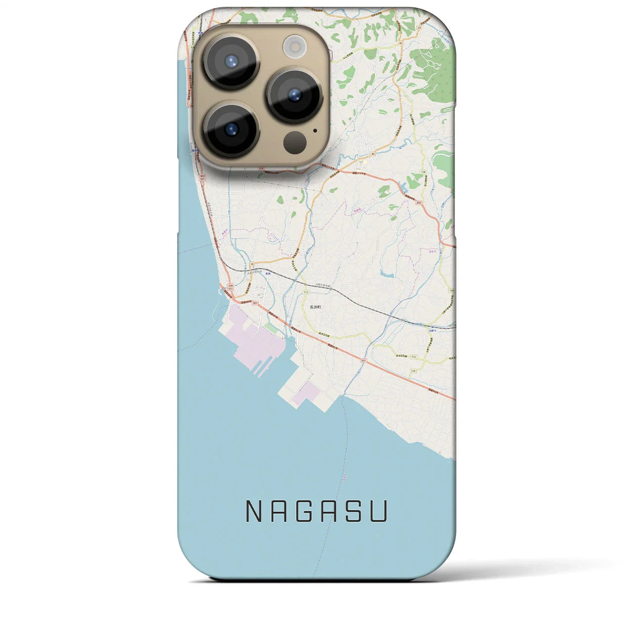 【長洲(熊本県)】地図柄iPhoneケース(バックカバータイプ)
