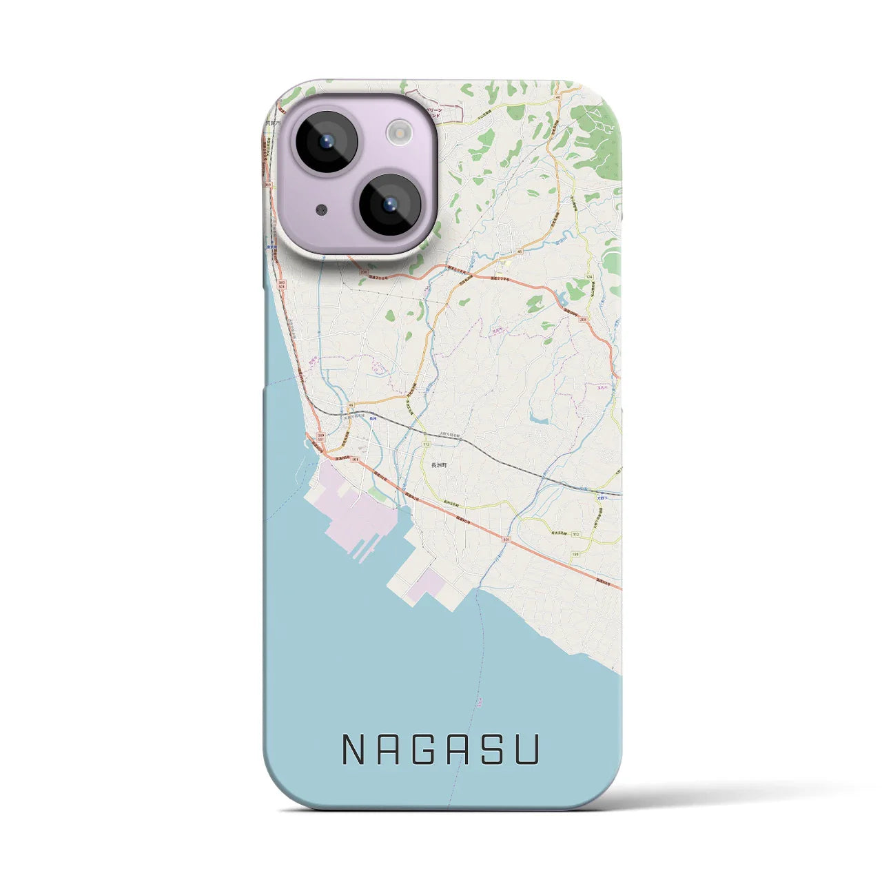 【長洲(熊本県)】地図柄iPhoneケース(バックカバータイプ)
